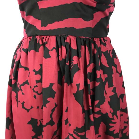 Tibi Vintage Dress Silk Wool Floral Print Fit Flare Strapless - Picture 4 of 9